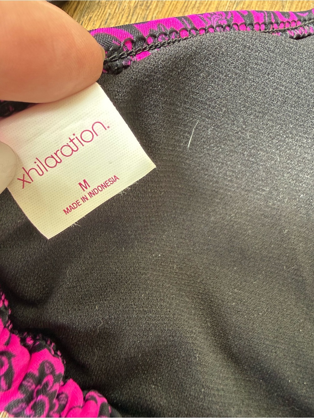 Xhilaration Pink Black Floral Bikini Set Medium Top Small Bottom - Picture 6 of 7